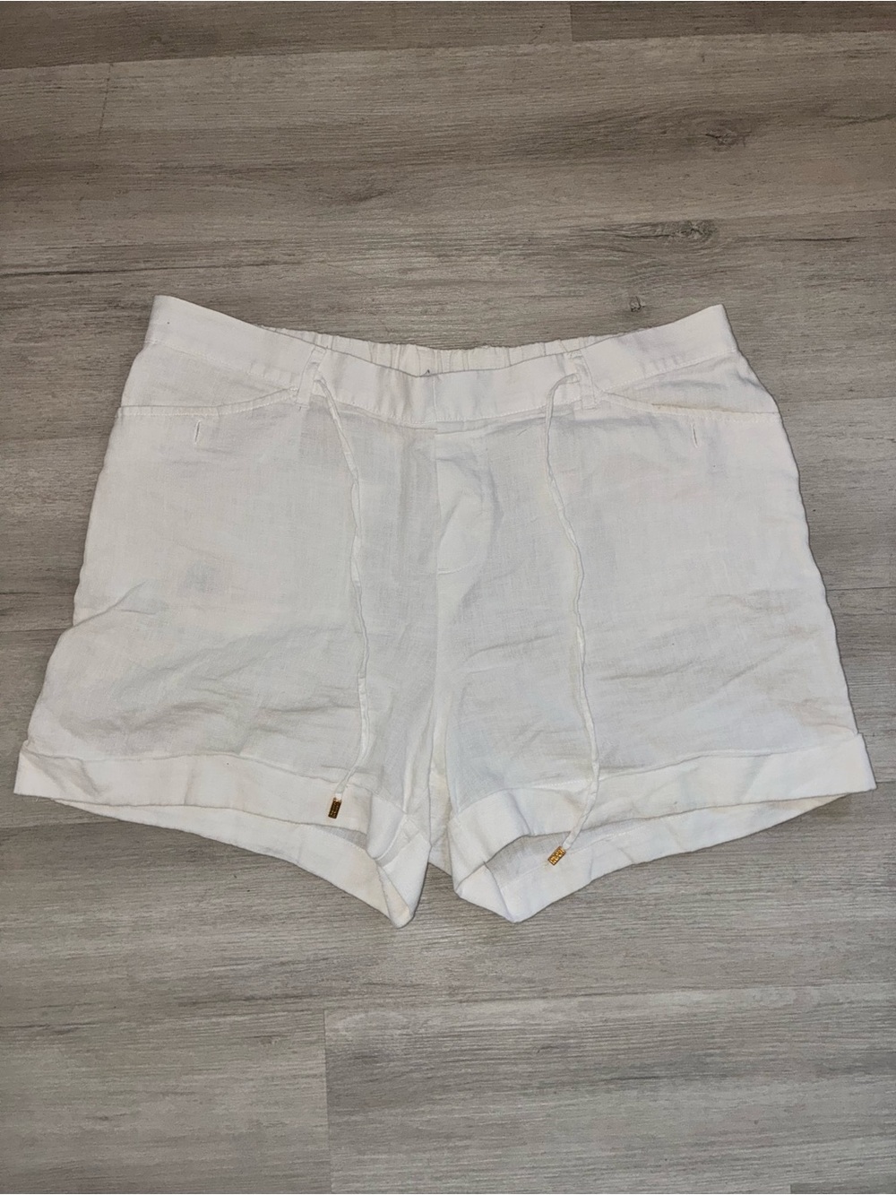 Company Ellen Tracy 100% Linen White Drawstring Shorts Women’s XL Summer Coastal
